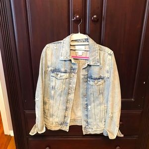 Distressed jean jacket